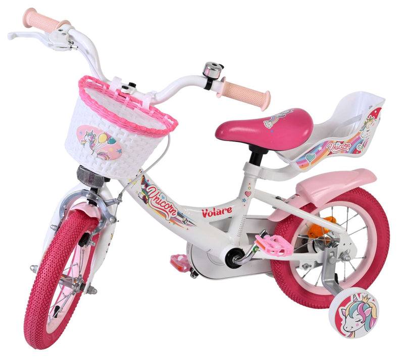 Laden Sie das Bild in Galerie -Viewer, Volare unicorn kinderfiets - meisjes - 12 inch - wit
