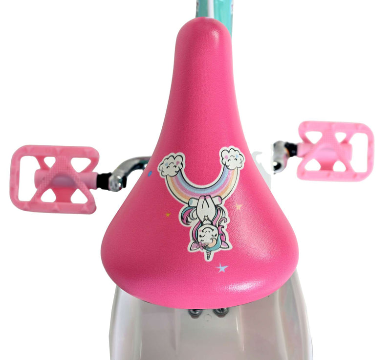 Afbeelding laden in galerijviewer, Volare unicorn kinderfiets - meisjes - 14 inch - groen - twee handremmen
