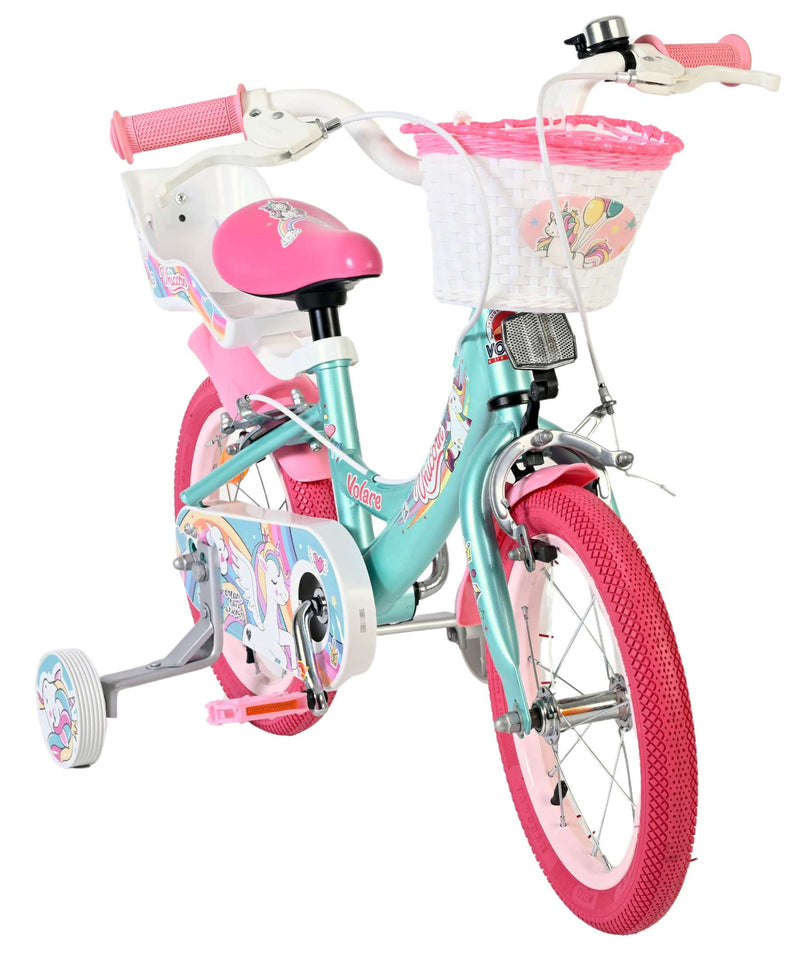 Laden Sie das Bild in Galerie -Viewer, Volare unicorn kinderfiets - meisjes - 14 inch - groen - twee handremmen
