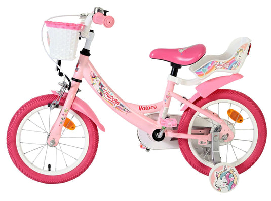 Volare unicorn kinderfiets - meisjes - 14 inch - roze