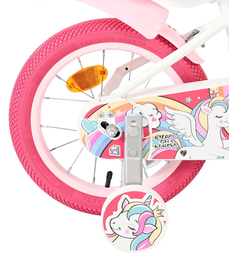 Afbeelding laden in galerijviewer, Volare unicorn kinderfiets - meisjes - 14 inch - wit
