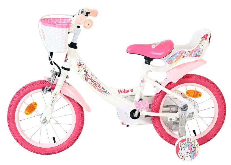 Afbeelding laden in galerijviewer, Volare unicorn kinderfiets - meisjes - 14 inch - wit
