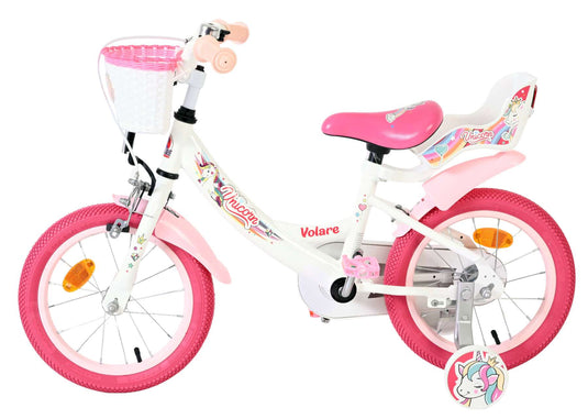 Volare unicorn kinderfiets - meisjes - 14 inch - wit