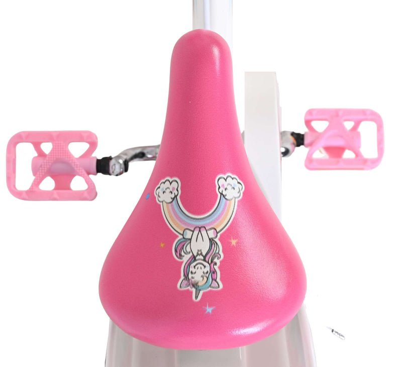 Afbeelding laden in galerijviewer, Volare unicorn kinderfiets - meisjes - 14 inch - wit - twee handremmen
