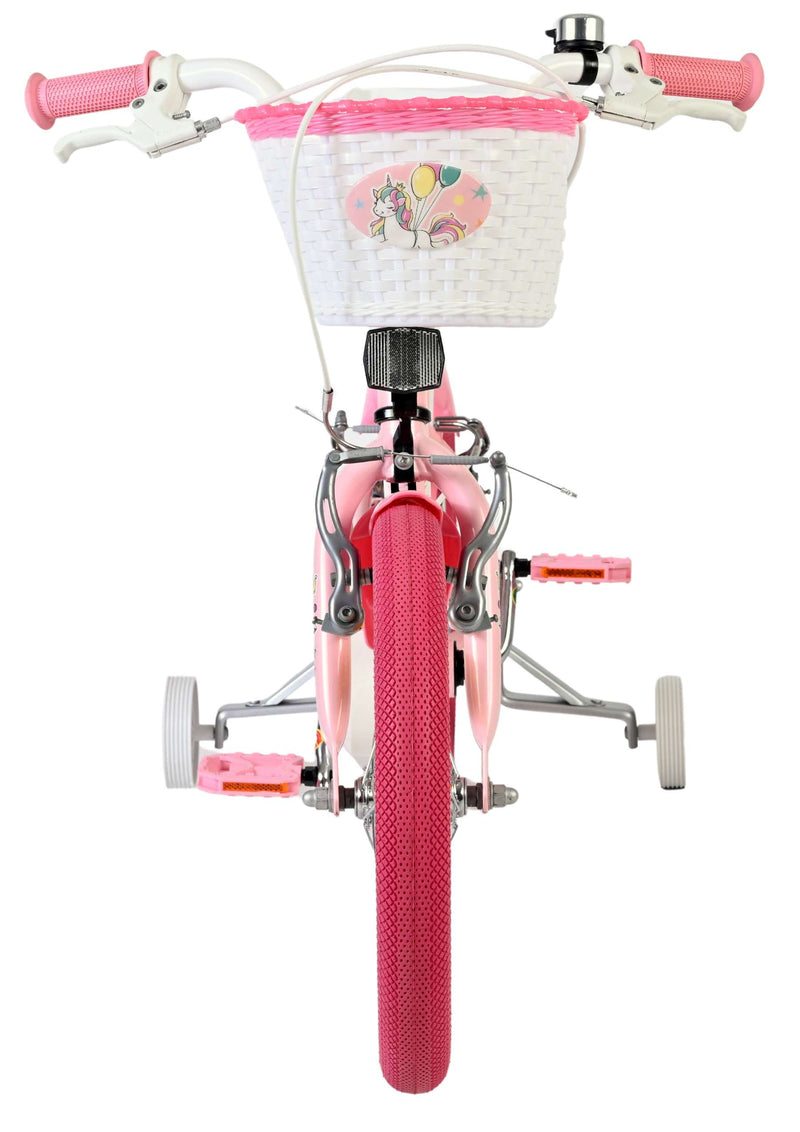 Cargue la imagen en el visor de la galería, Volare unicorn kinderfiets - meisjes - 16 inch - roze - twee handremmen
