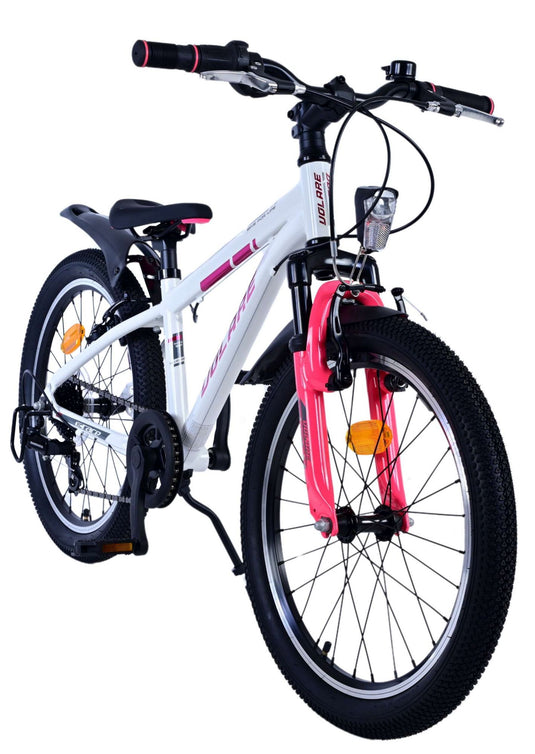 Volare xc race kinderfiets - 20 inch - 7 speed - wit roze