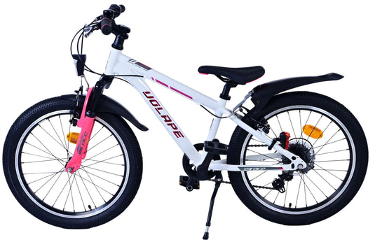 Volare xc race kinderfiets - 20 inch - 7 speed - wit roze