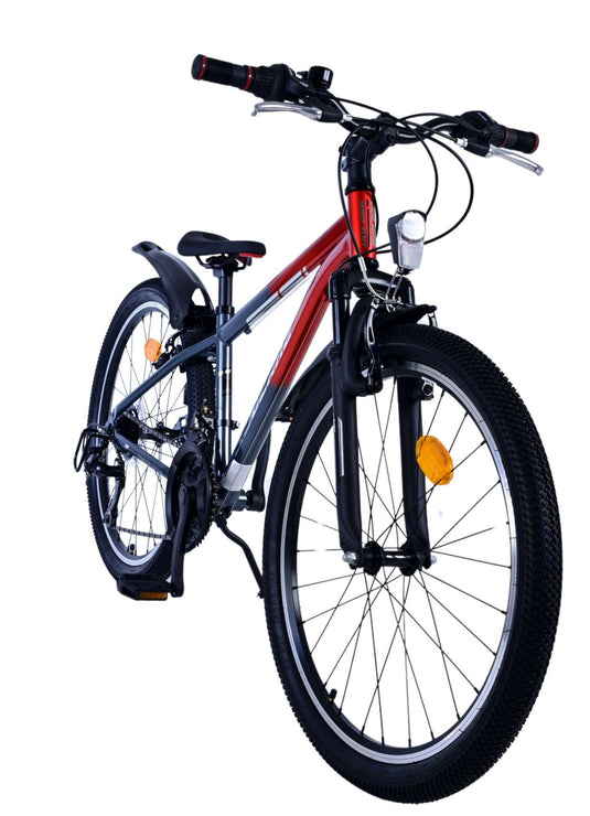 Volare xc race kinderfiets - 24 inch - 21 speed - rood grijs