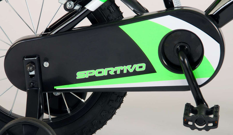 Load image into Gallery viewer, Volare Sportivo Kinderfiets Jongens 14 inch Neon Groen Zwart Twee Handremmen 95% afgemonteerd
