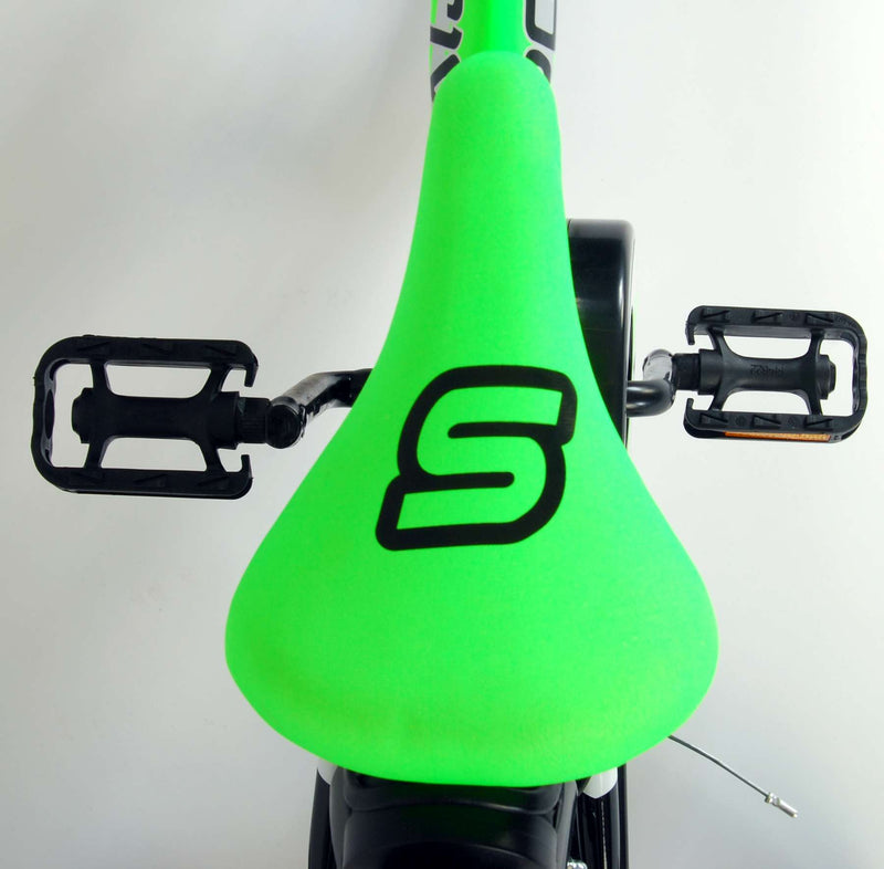Load image into Gallery viewer, Volare Sportivo Kinderfiets Jongens 14 inch Neon Groen Zwart Twee Handremmen 95% afgemonteerd
