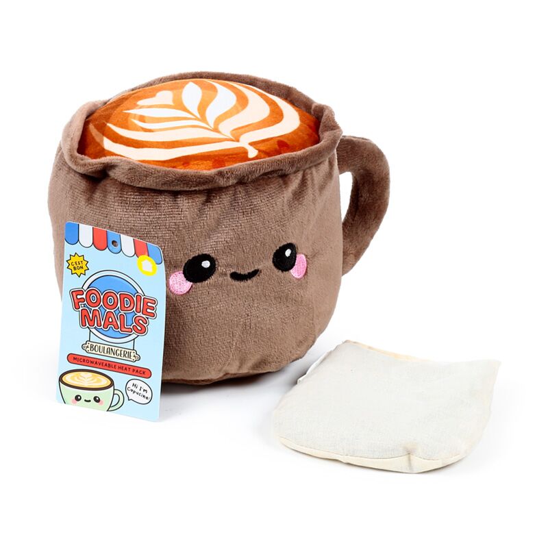 Load image into Gallery viewer, Foodiemals cappuccino magnetron heatpack lavendel tarwe
