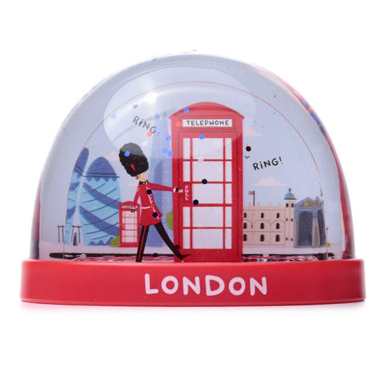Londen souvenir rode telefooncel koninklijke wachter sneeuwbol m