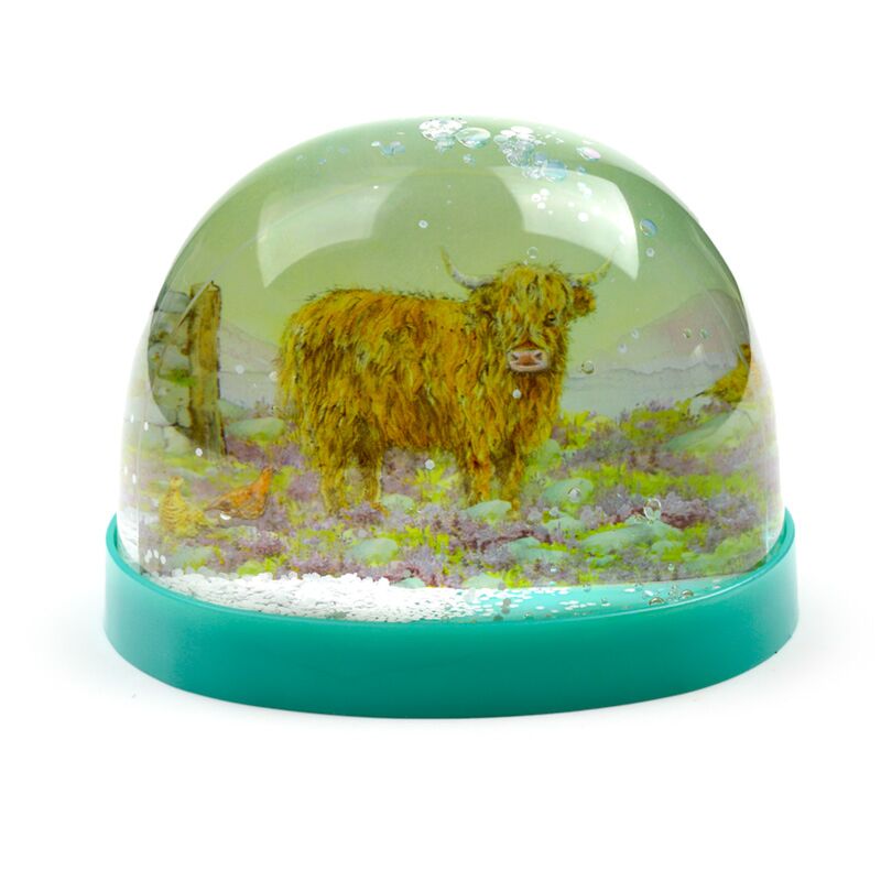 Load image into Gallery viewer, Jan pashley highland coo koe large glitter sneeuwbol
