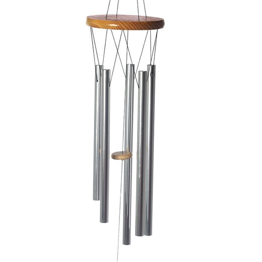 Houten windgong met metalen buizen 88cm