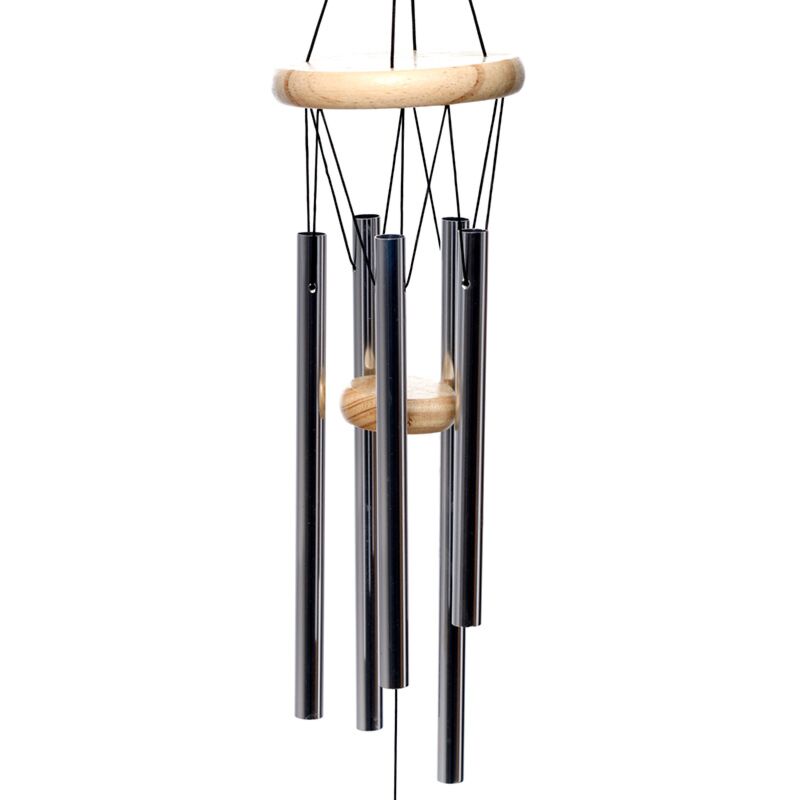 Load image into Gallery viewer, Houten windgong met metalen buizen 58cm
