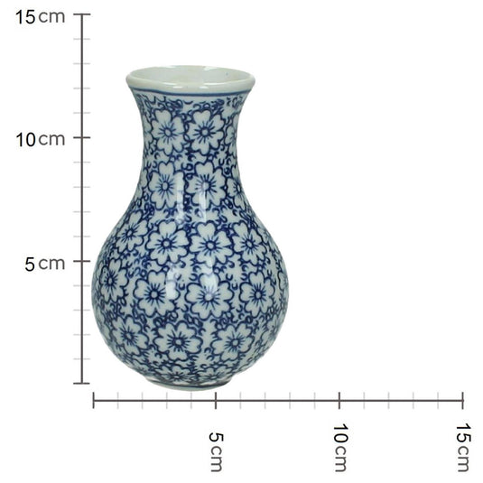Kersten vaas aardewerk blue 13x7x7cm