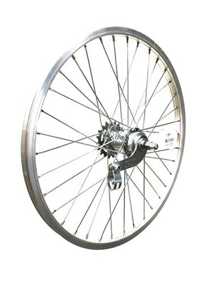 Achterwiel 20 (406) alu standaard favorit remnaaf zilver