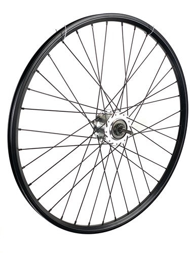 Achterwiel 28 inch 622 zwart zwart spaak 8v rollerbrake geslepen
