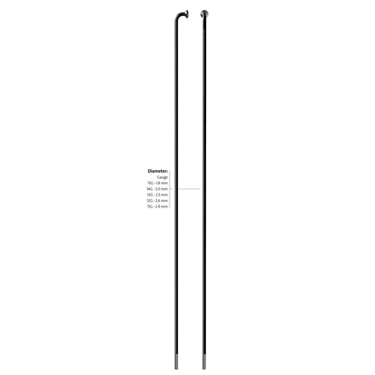 Sapim spaak 13-288 leader rvs zwart zonder nippel (100st)