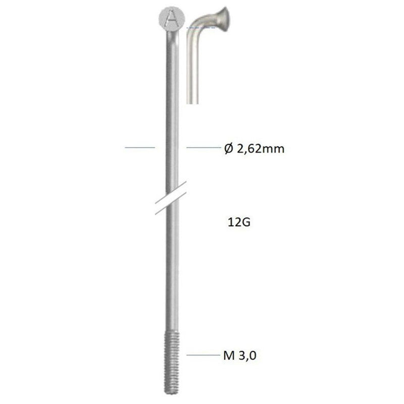 Load image into Gallery viewer, Alpina spaak zink 12-250 zonder nippel zilver (144st)
