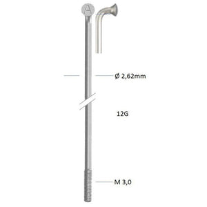 Alpina spaak zink 12-260 zonder nippel zilver (144st)