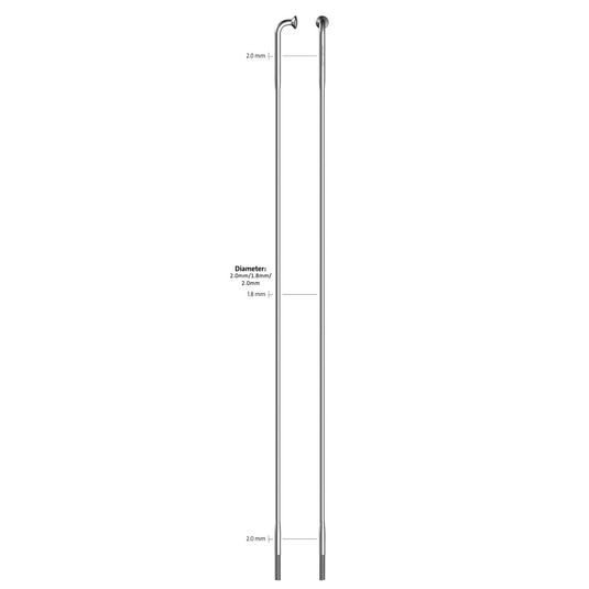Sapim spaak 14-286l race rvs zonder nippel (100st)