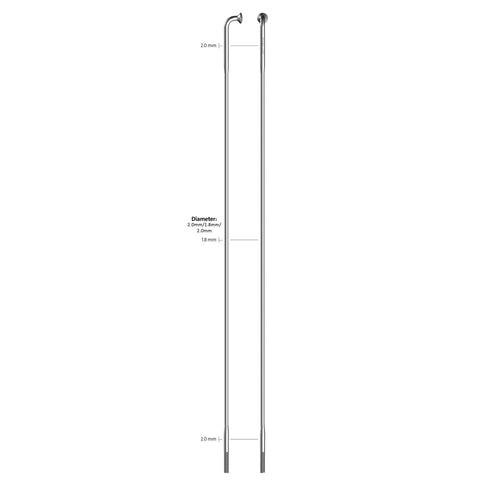 Sapim spaak 14-290L Race RVS zonder nippel (100st)