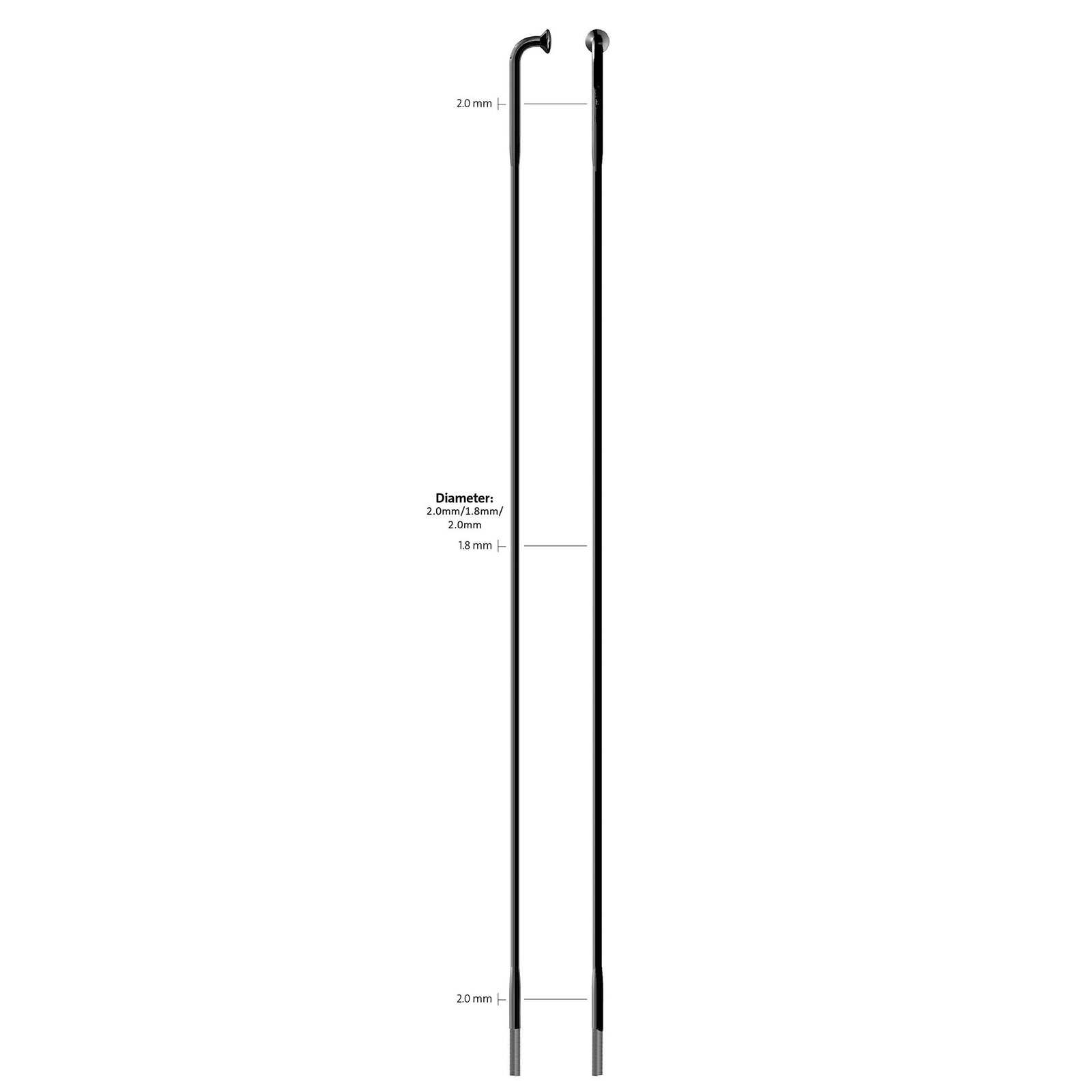 Sapim spaak 14-236L Race RVS zwart zonder nippel (100st)