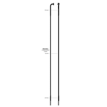 Sapim spaak 14-256l race rvs zwart zonder nippel (100st)