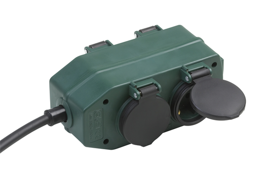 Meister stekkerblok 4v ip44 2m gr zw - wu7430940