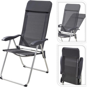 Campingstoel grijs 69x58x111cm