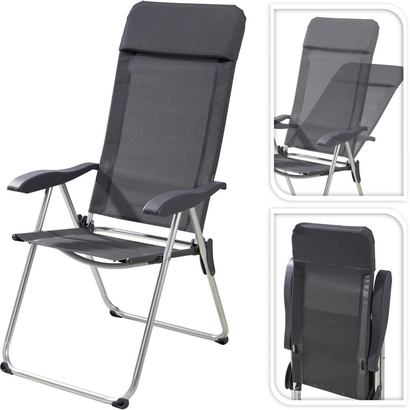 Cargue la imagen en el visor de la galería, Campingstoel grijs 69x58x111cm
