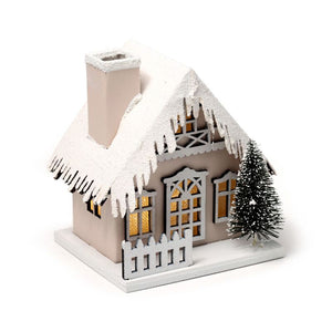 Sneeuw kerstmis huis led decoratie