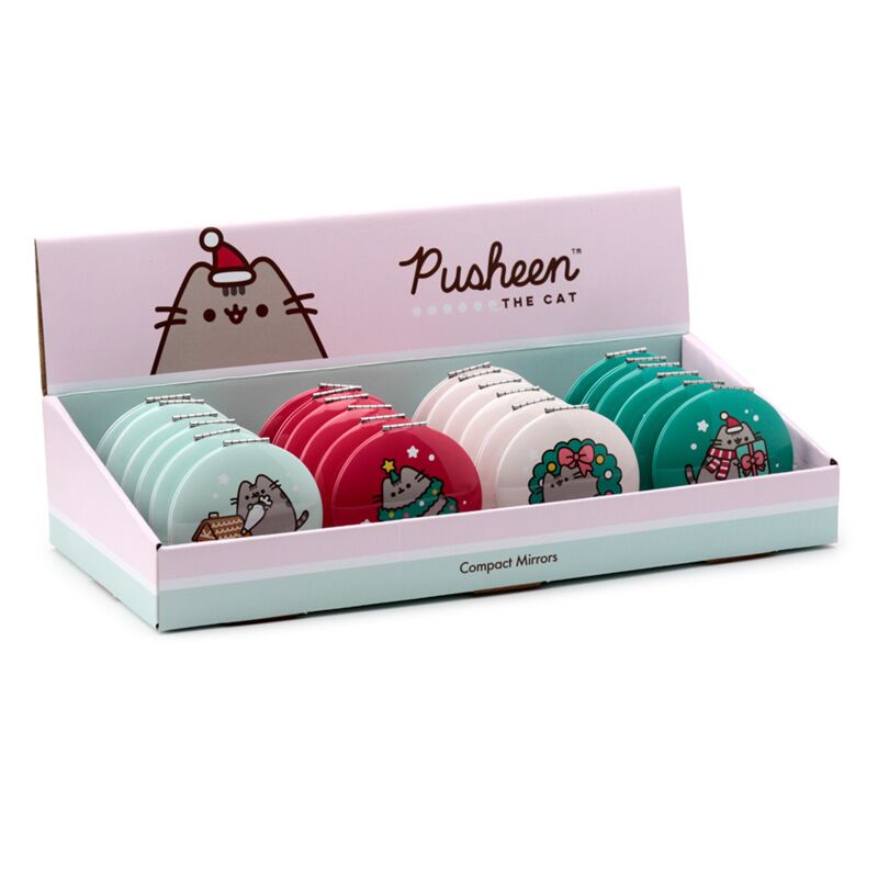 Load image into Gallery viewer, Union kerstmis pusheen de kat compact make up spiegeltje
