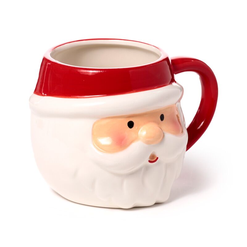 Load image into Gallery viewer, Kerstman hoofd gevormde keramiek mok
