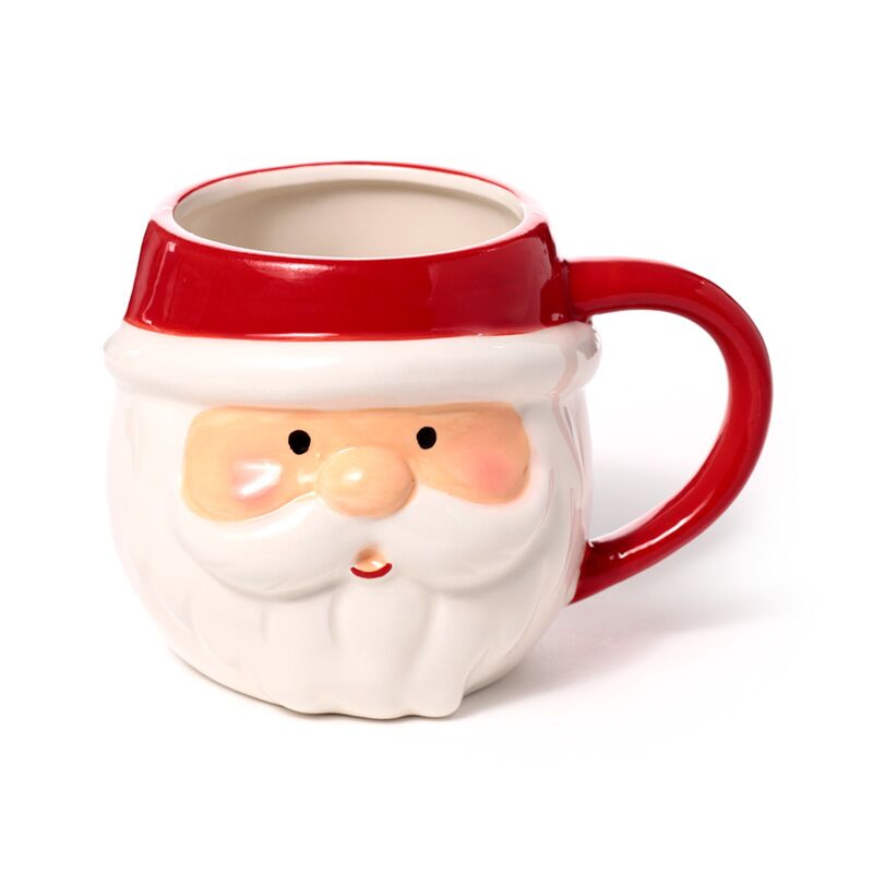 Load image into Gallery viewer, Kerstman hoofd gevormde keramiek mok
