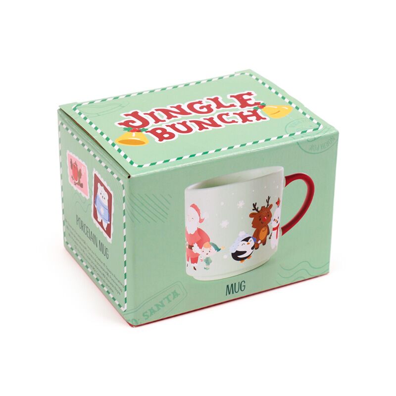 Load image into Gallery viewer, Jingle kerstmis large porselein mok

