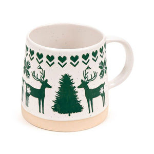 Groen rendier tapse stoneware mok