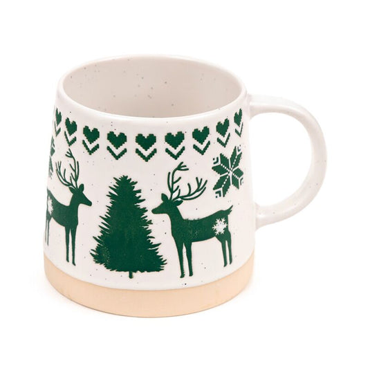 Groen rendier tapse stoneware mok