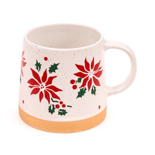 Kerstster plant tapse stoneware mok
