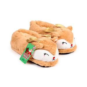 Jingle kerstmis rendier sloffen (unisex one size)