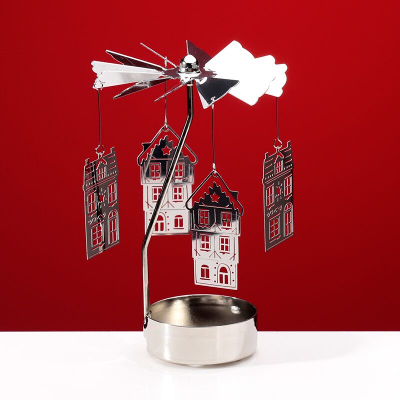 Load image into Gallery viewer, Kerstmis baker street draaiende waxinelichthouder caroussel
