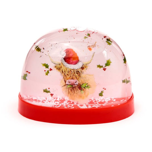 Kerstmis jan pashley highland koe large glitter sneeuwbol