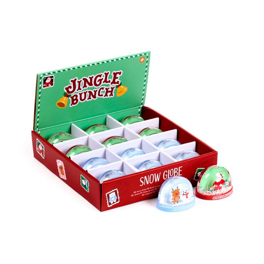 Jingle kerstmis medium glitter sneeuwbol