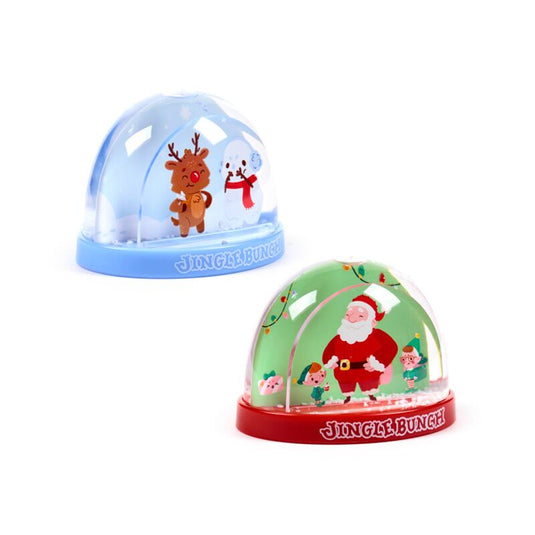 Jingle kerstmis medium glitter sneeuwbol