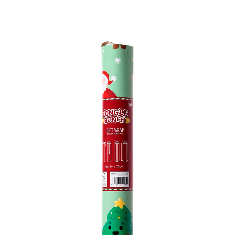 Load image into Gallery viewer, Jingle kerstmis 3m cadeaupapier rol
