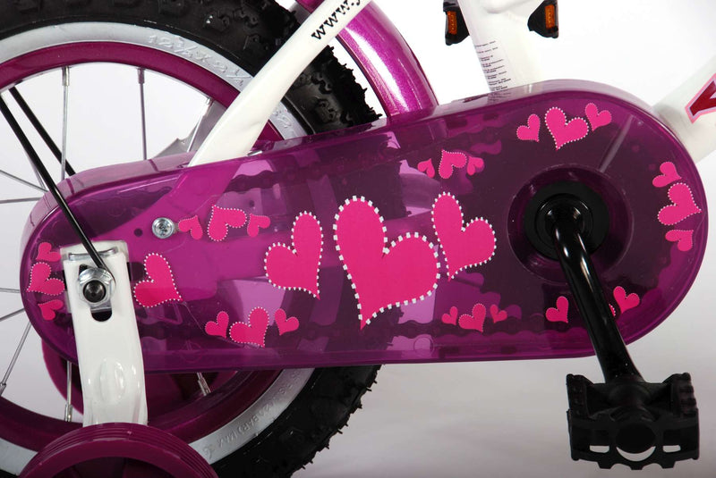 Load image into Gallery viewer, Volare Heart Cruiser Kinderfiets - Meisjes - 12 inch - Wit Paars
