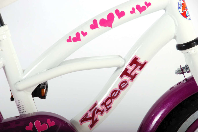 Load image into Gallery viewer, Volare Heart Cruiser Kinderfiets - Meisjes - 12 inch - Wit Paars
