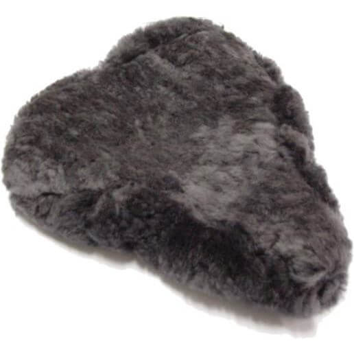 Afbeelding laden in galerijviewer, zadeldekje schapenvacht grijs 28 cm
