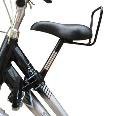 Zadel kinderzitje op buis damesfiets